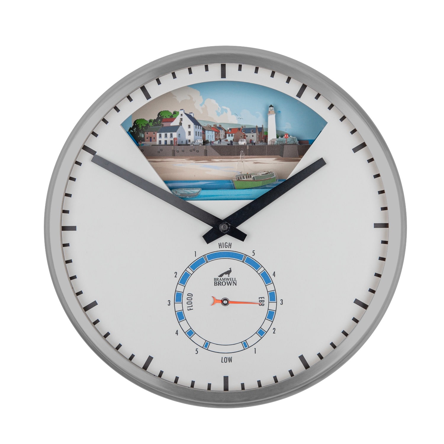 Bramwell Brown Clocks Tide Clock - Cloudy Grey In Grey