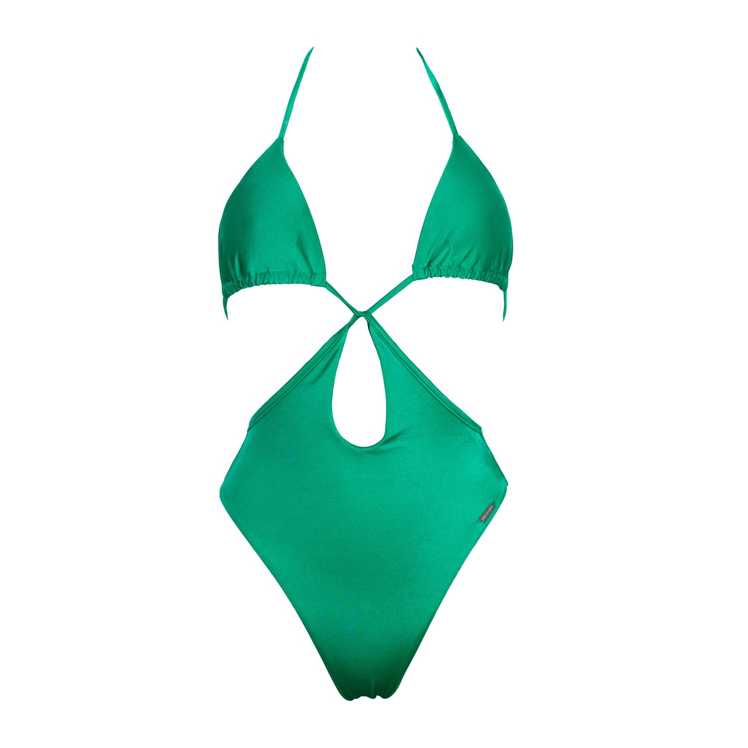 Women’s Free Society Cut Out Halter Swimsuit In Metallic Green Xs