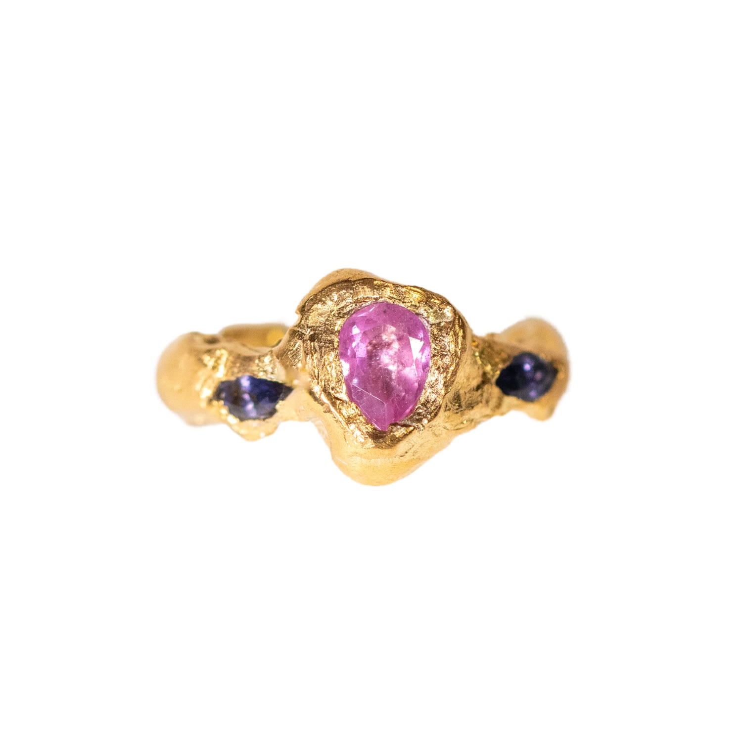 Women’s Gold Andromeda Pink Sapphire & Iolite Ring The Bow Jewelry