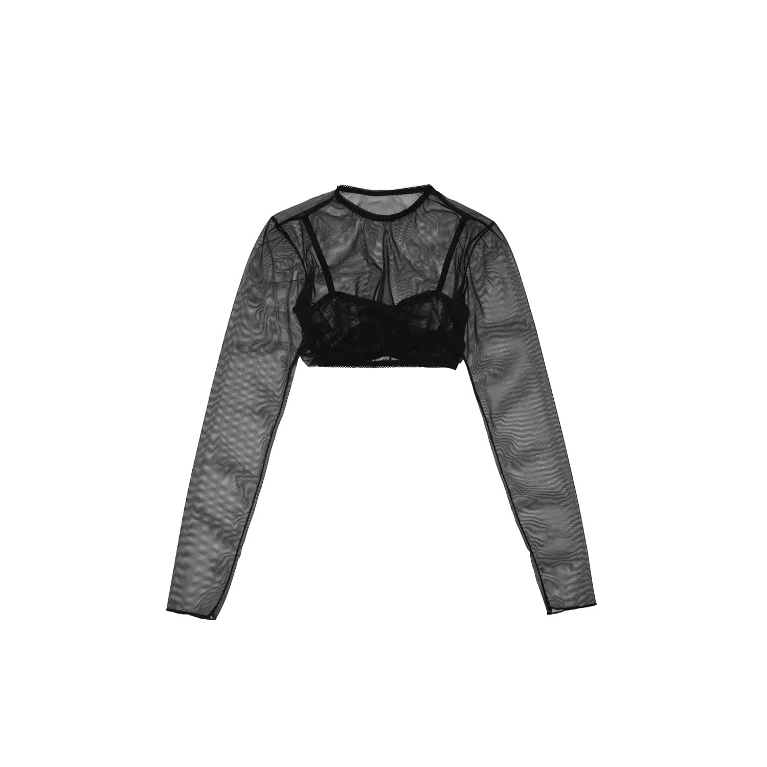 Ioana Ciolacu Women's Black Double Crop Top In Black