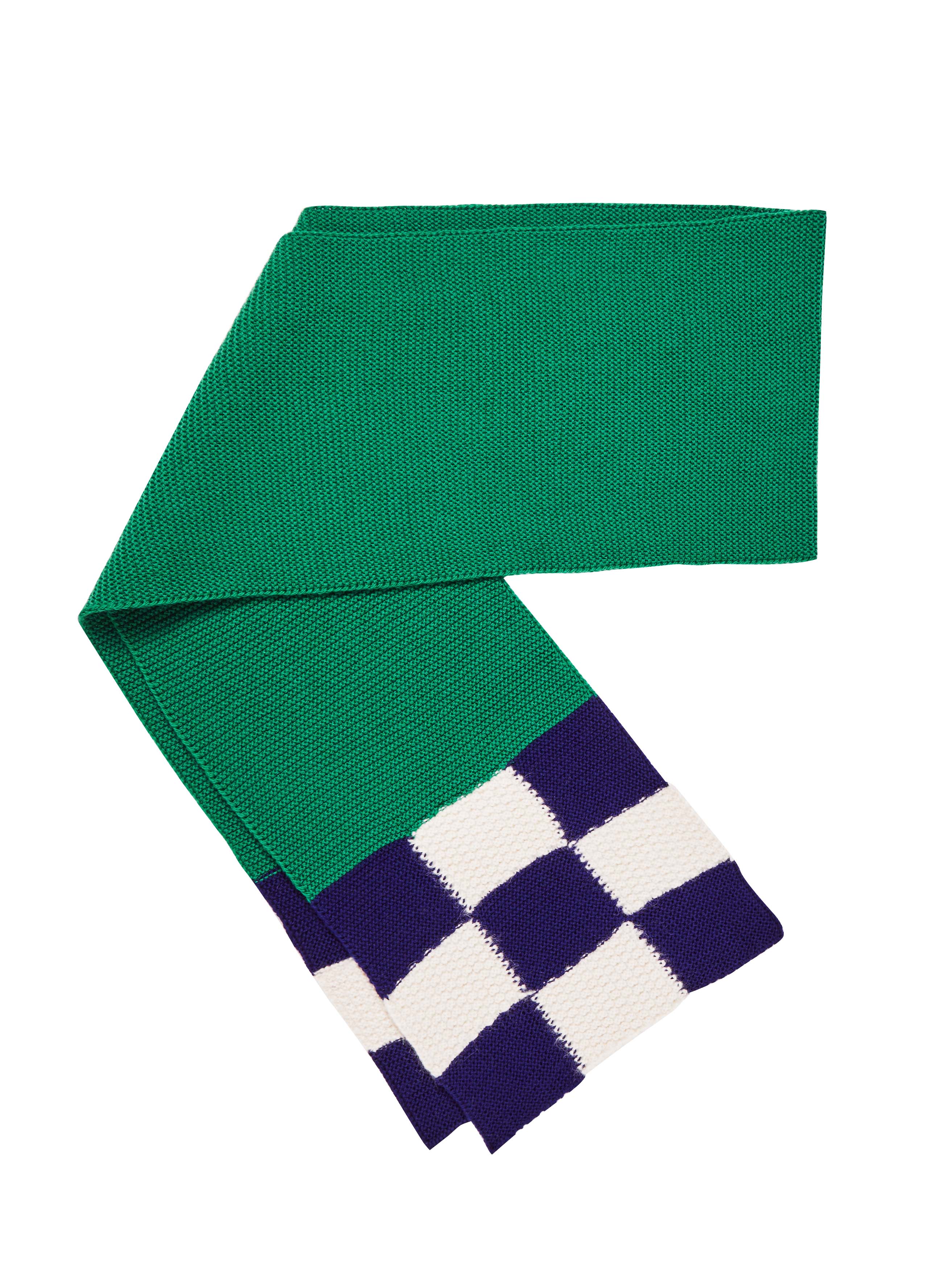 Blue Nude Women's White / Green / Blue Mosaic Merino Wool & Alpaca Scarf In White/green/blue