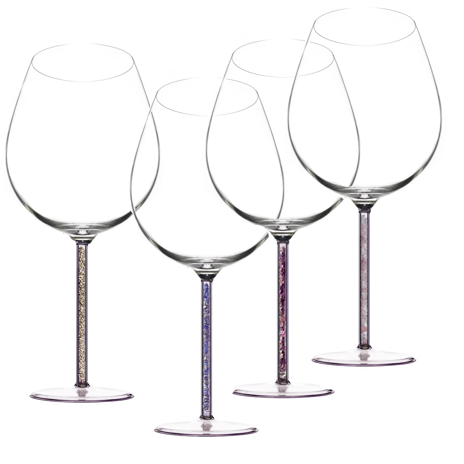 Greatfool Crystal-stemmed Wine Goblet - Galaxy - Four Piece In Transparent
