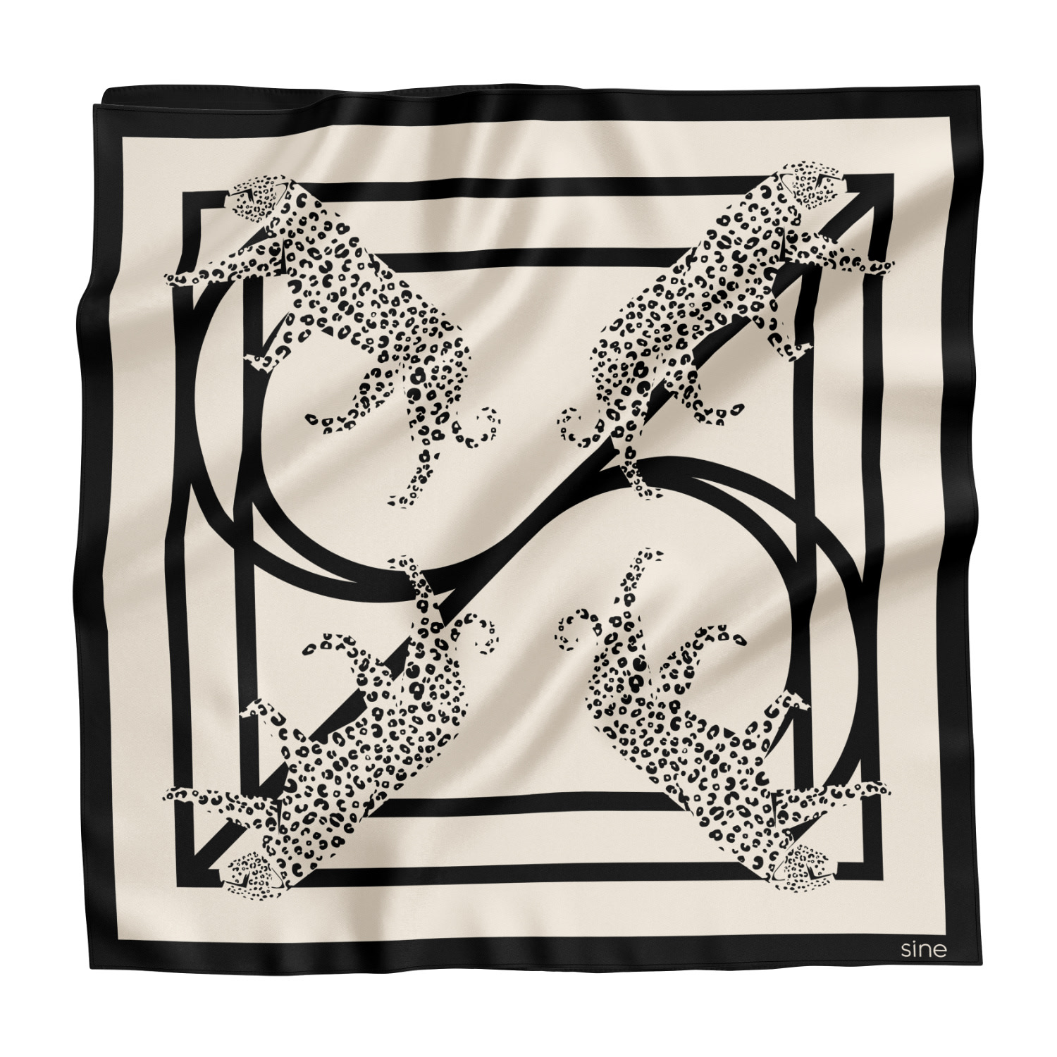 Women’s Neutrals Double Sided Small Silk Scarf Cream Leopards Sine Silk