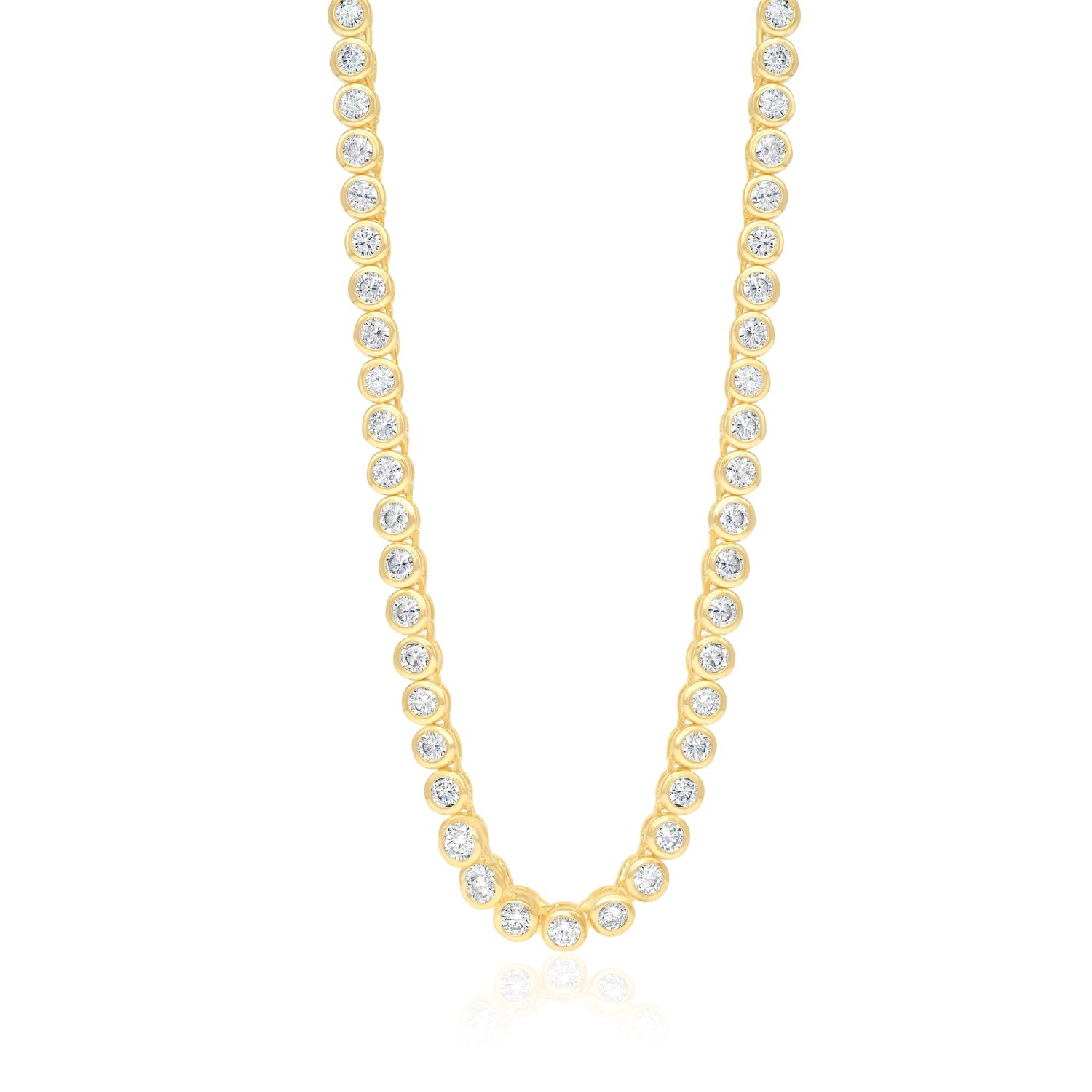 Shymi Women's Two Mm Bezel-set Classic Round Tennis Necklace - Gold