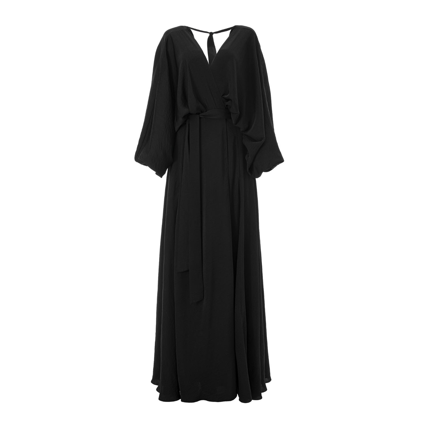 Women’s Black Ballon Sleeve Wrap Dress Extra Large Lita Couture