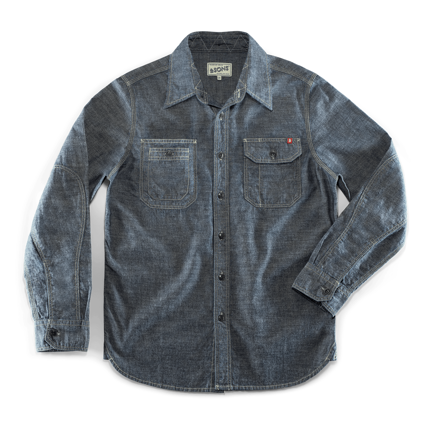&sons Trading Co Men's Blue Luke Shirt Dark Chambray In Blue