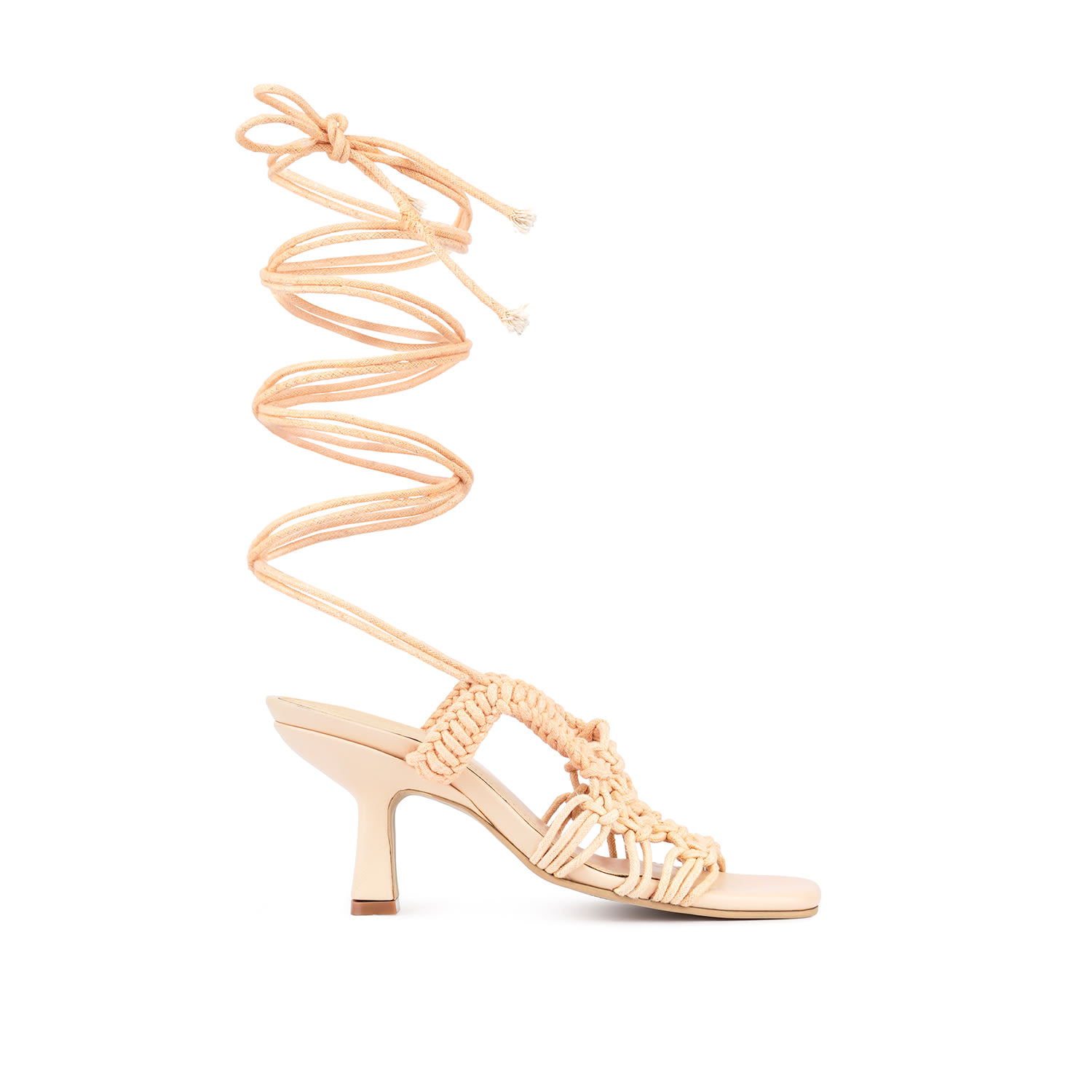 Rag & Co Women's Neutrals Beroe Latte Braided Handcrafted Lace Up Sandal By  In Neutral