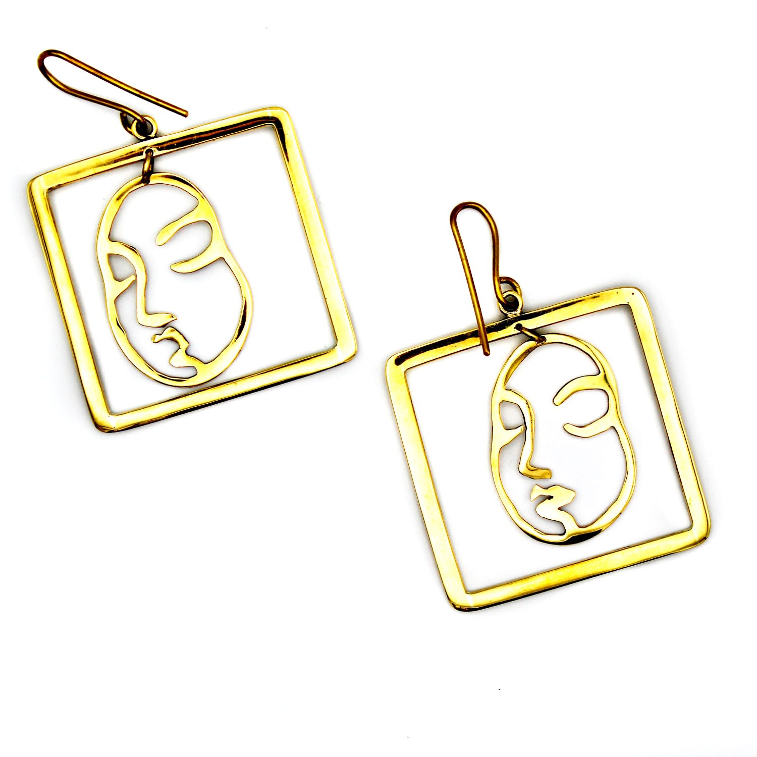 Lala Salama Women's Gold Square Open Face Earrings In Gold