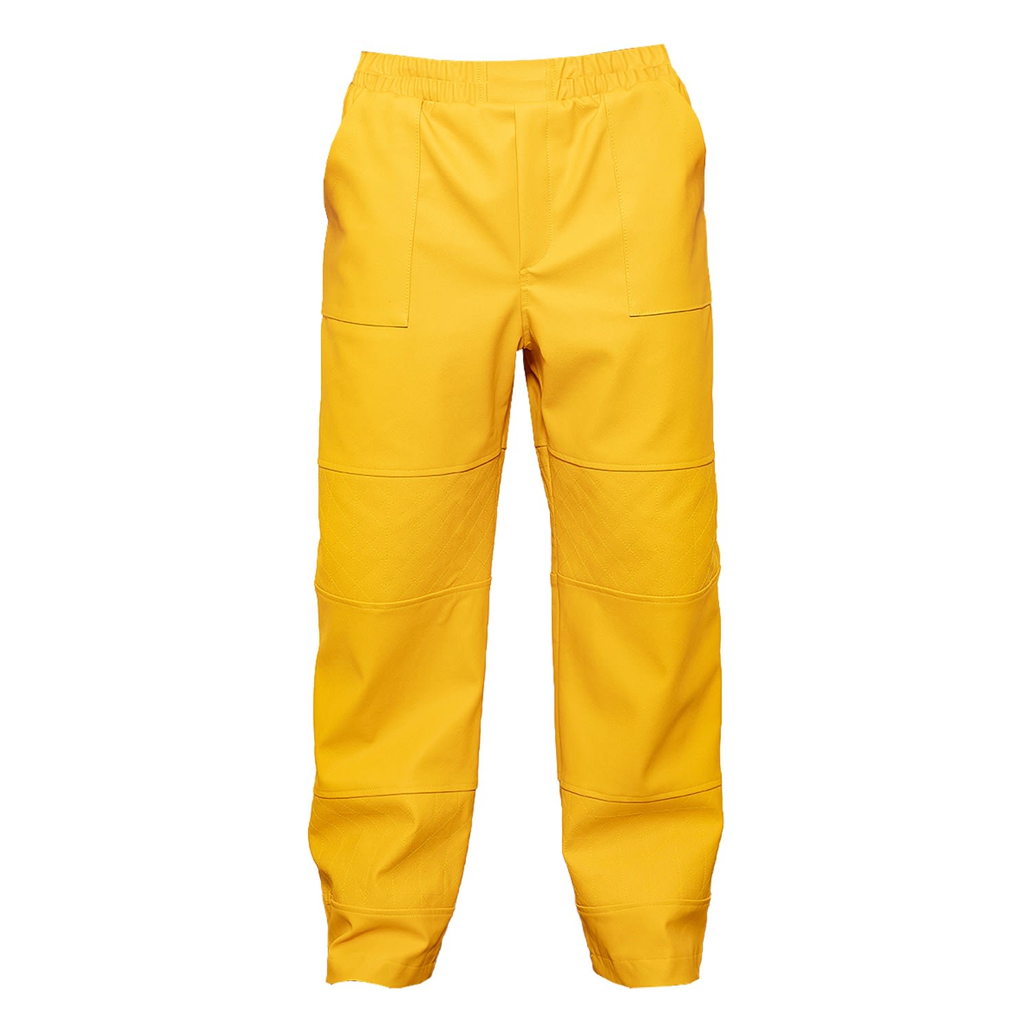 Men’s Yellow / Orange Ray Plant - Based Leather Pants Extra Large Maison Bogomil