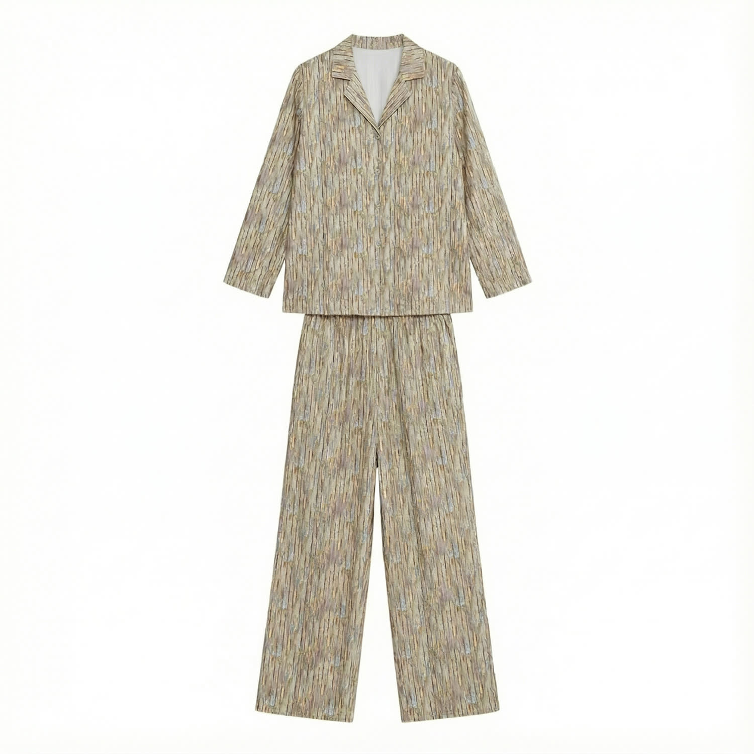 Decoflux Home Women's Neutrals Long Cotton Sateen Pyjamas Set Poppy Back