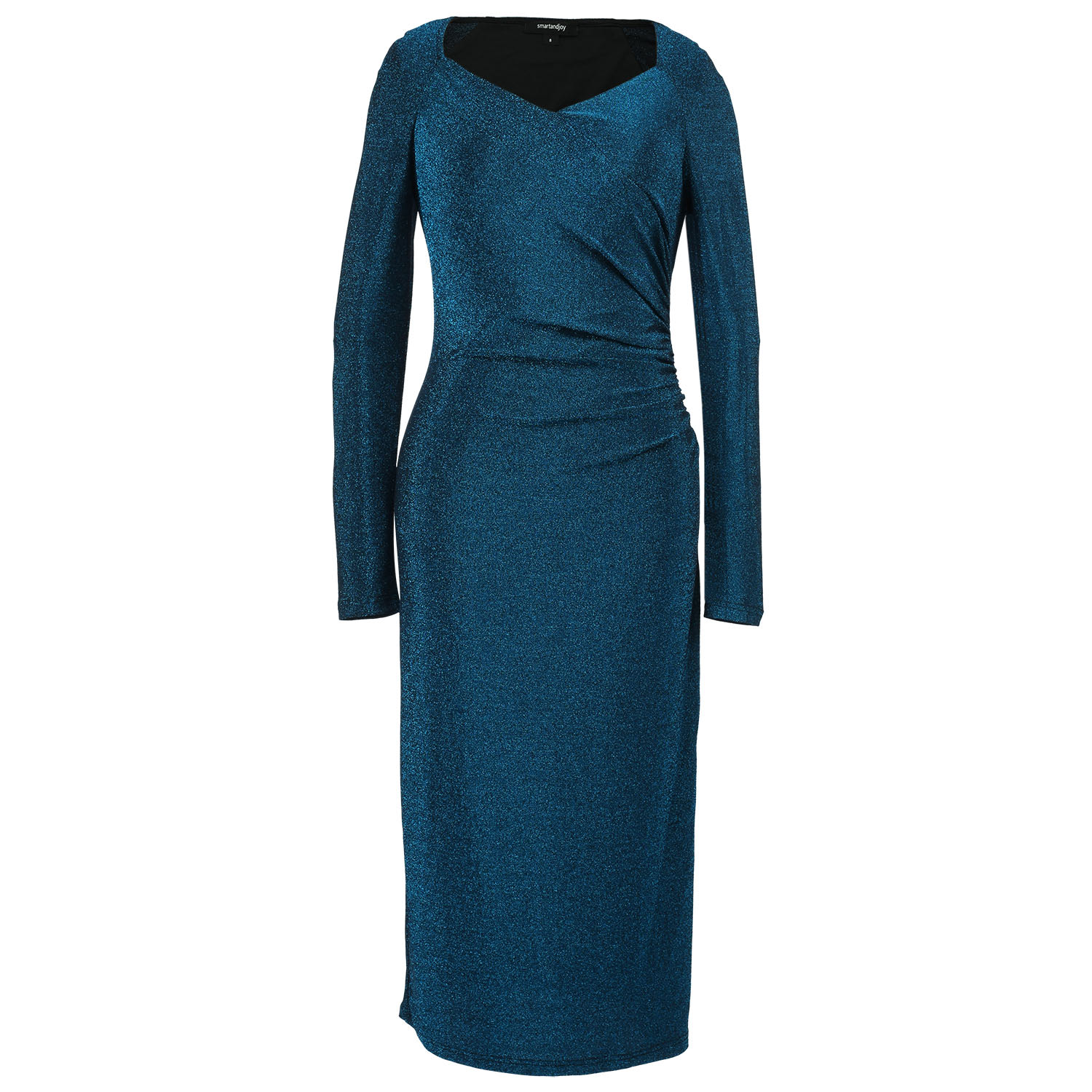 Smart And Joy Women's Fitted Jersey Rush Side Dress - Blue In Blue