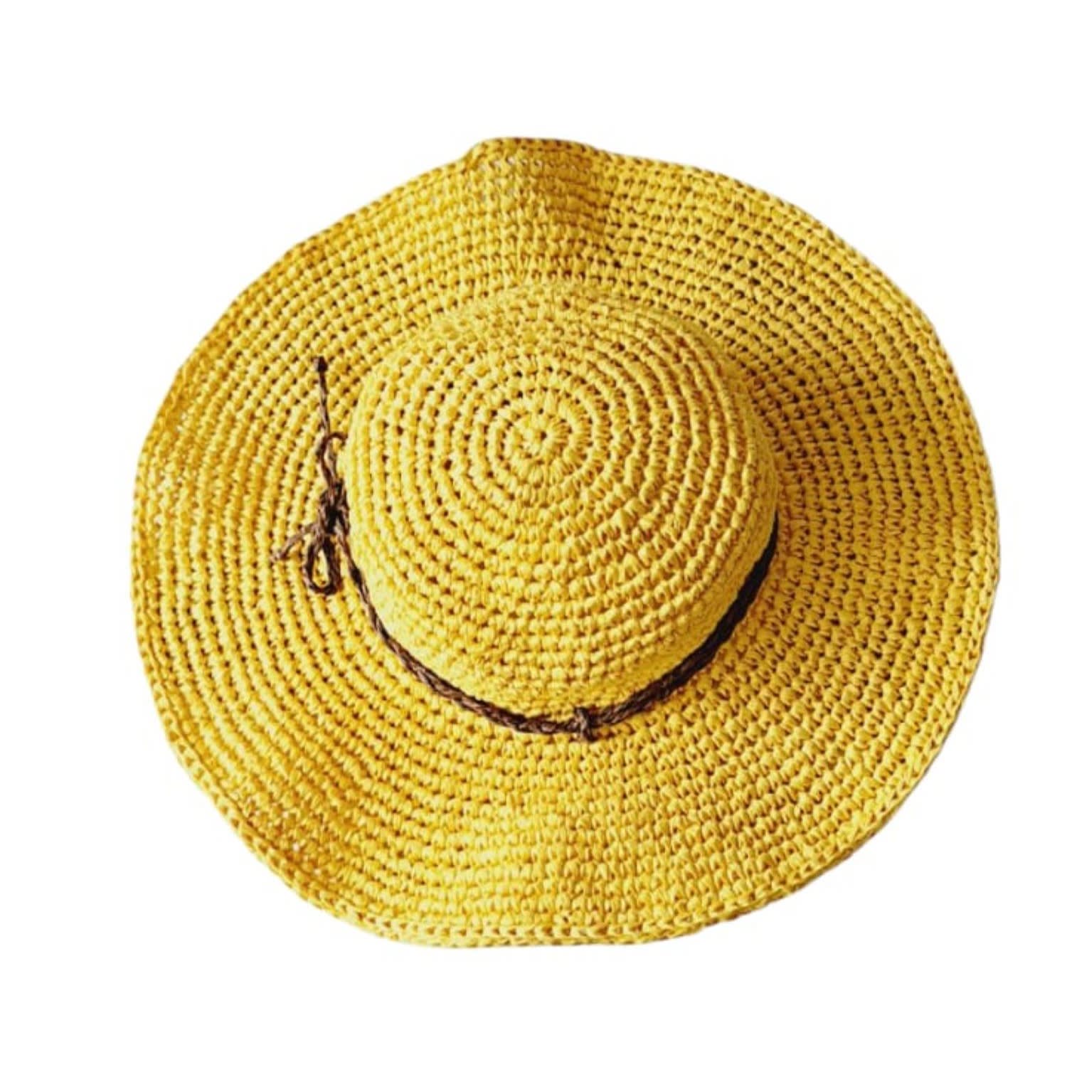 Springmoonatelier Women's Yellow / Orange Handmade Yellow Raffia Summer Hat Stylish And Adjustable