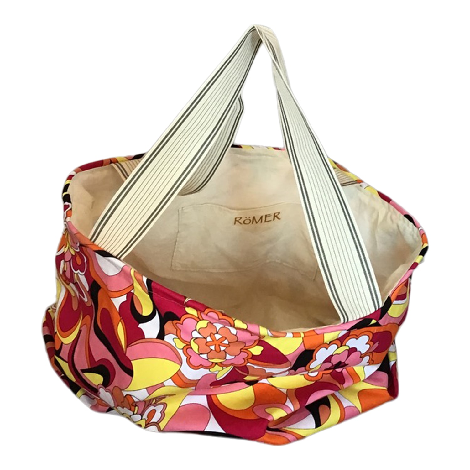 Women’s Yellow / Orange Mod Print "Stay Open" Tote Bag Romer Millinery