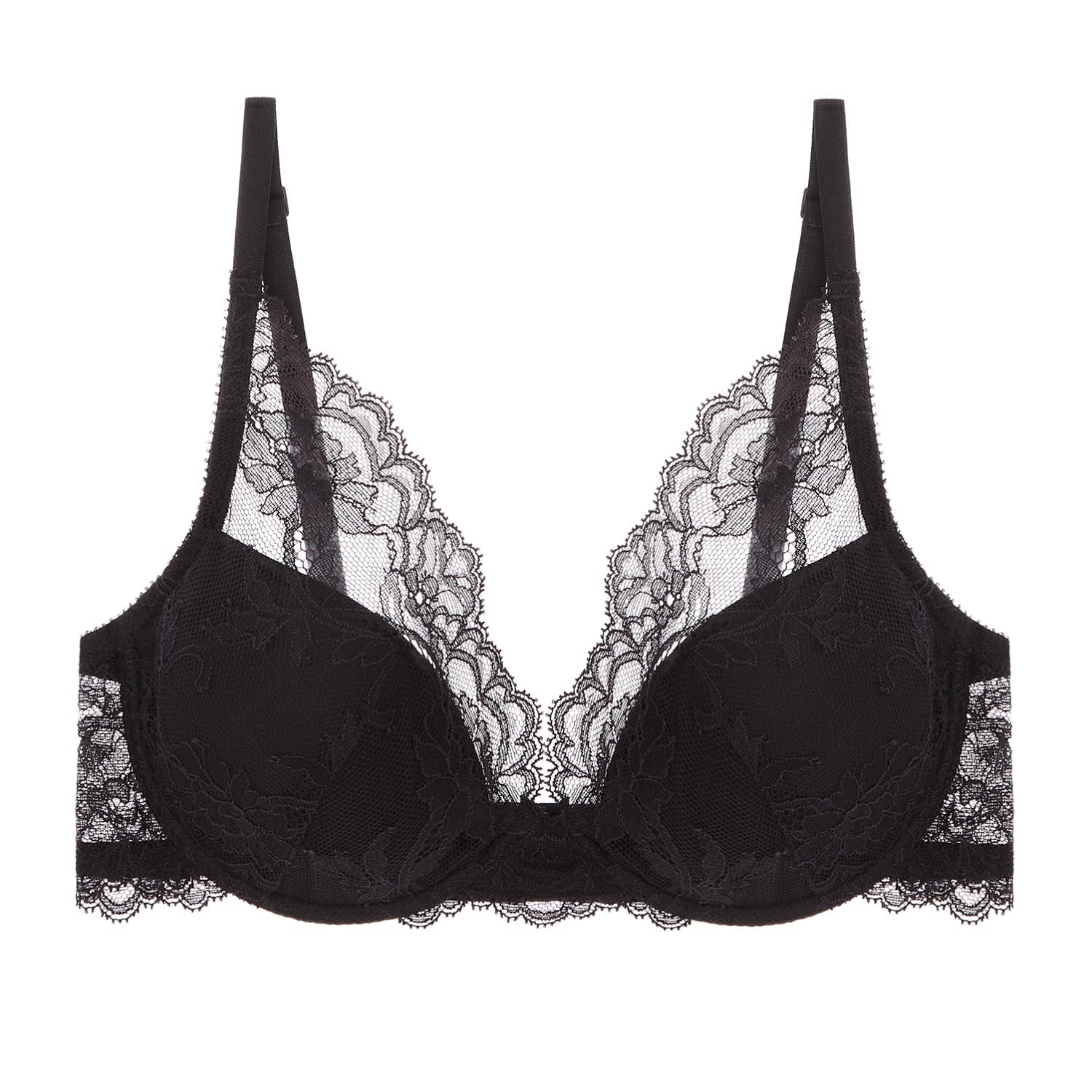Women&rsquo;s Black Anais Plunge Bra Noir | 30F | Journelle