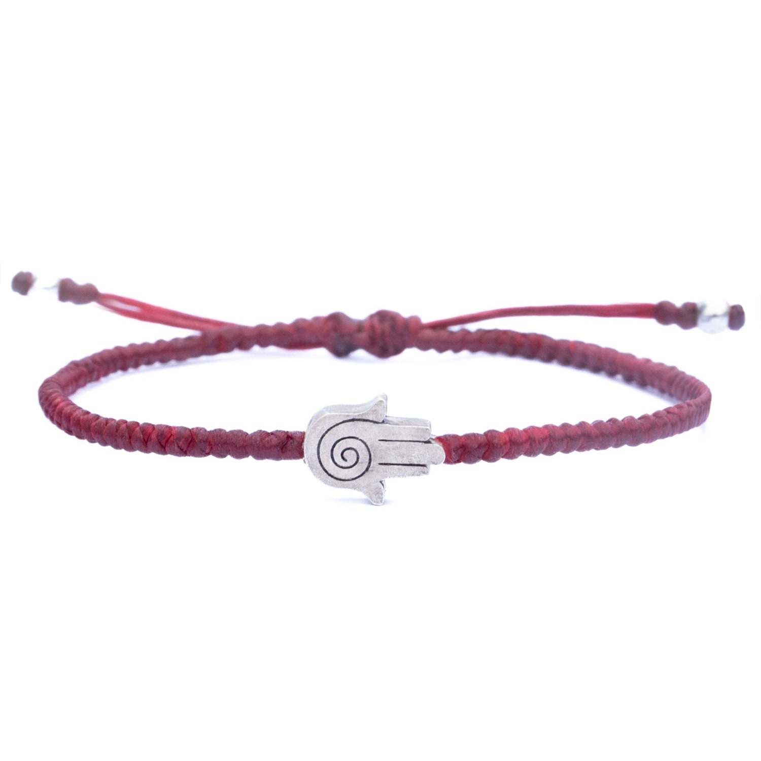 Harbour Uk Bracelets Mens Sterling Silver & Red Rope Hamsa Bracelet - Red In Red