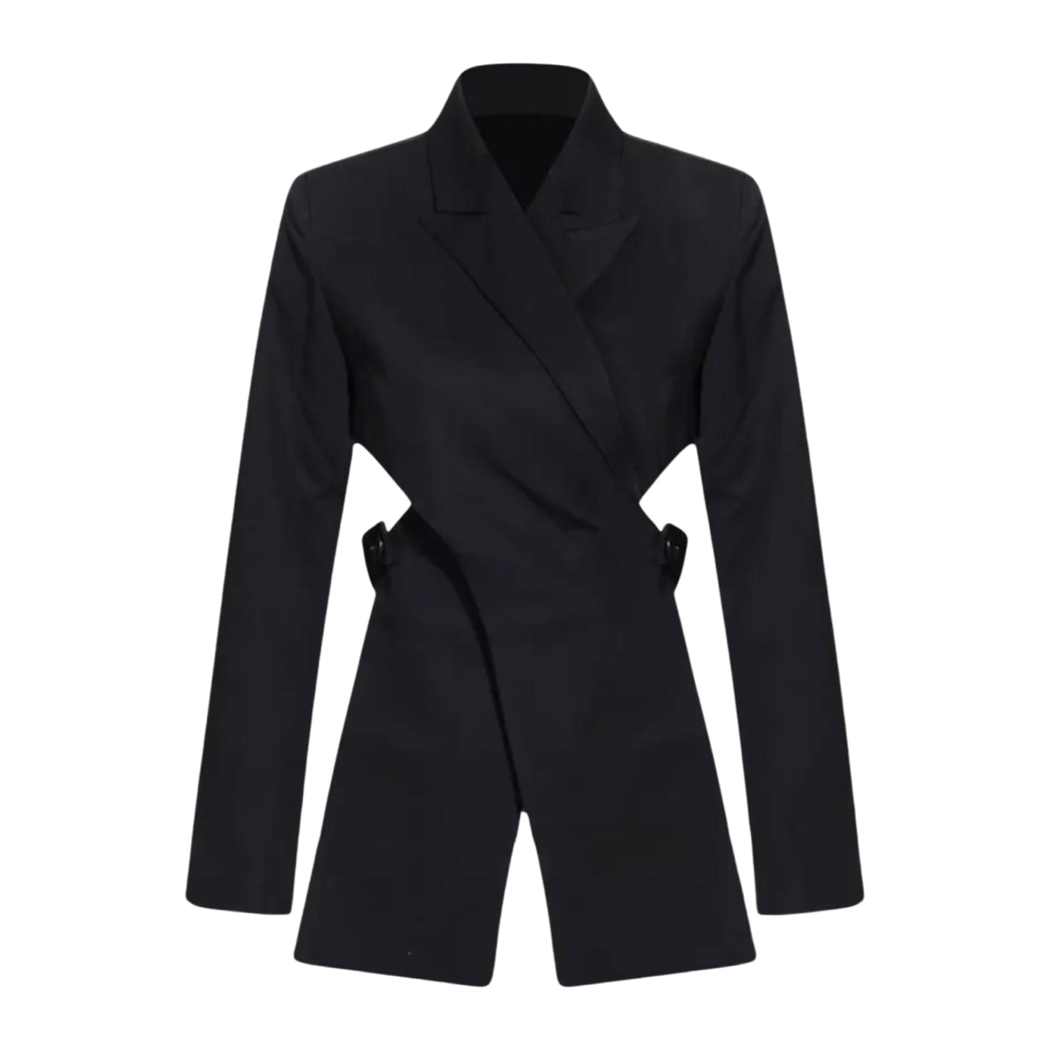 London Atelier Byproduct Women's Reworked Black Blazer With Wrap Detail & Cut Out Back In Black
