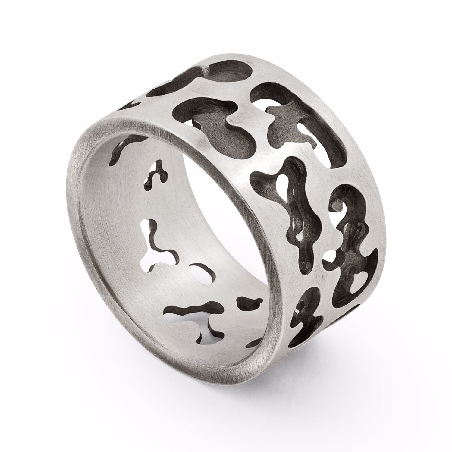 Men’s Sterling Silver Camouflage Ring Snake Bones