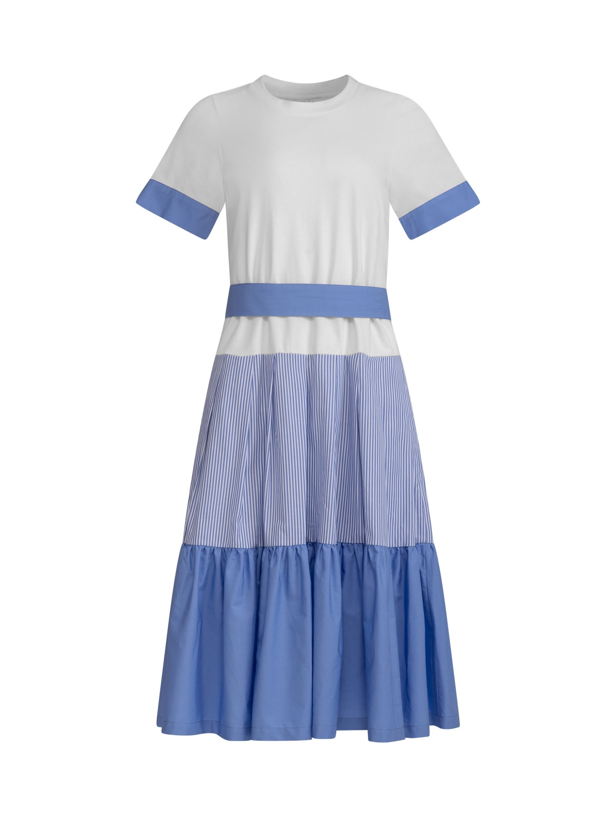 Helene Galwas Women's Blue / White Kenzie - Midi Dress In Blue/white