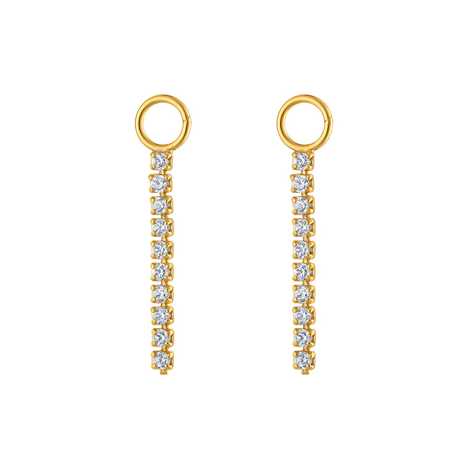 Outofoffice Women's Gold Ten Round Pave Earring Charm Accessories