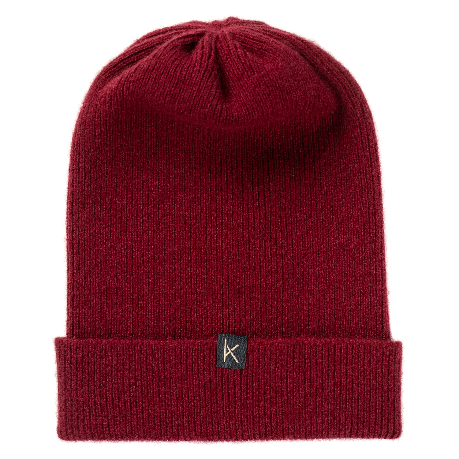 Women’s Red Claret Micro-Rib Cashmere Beanie Hat Kinalba