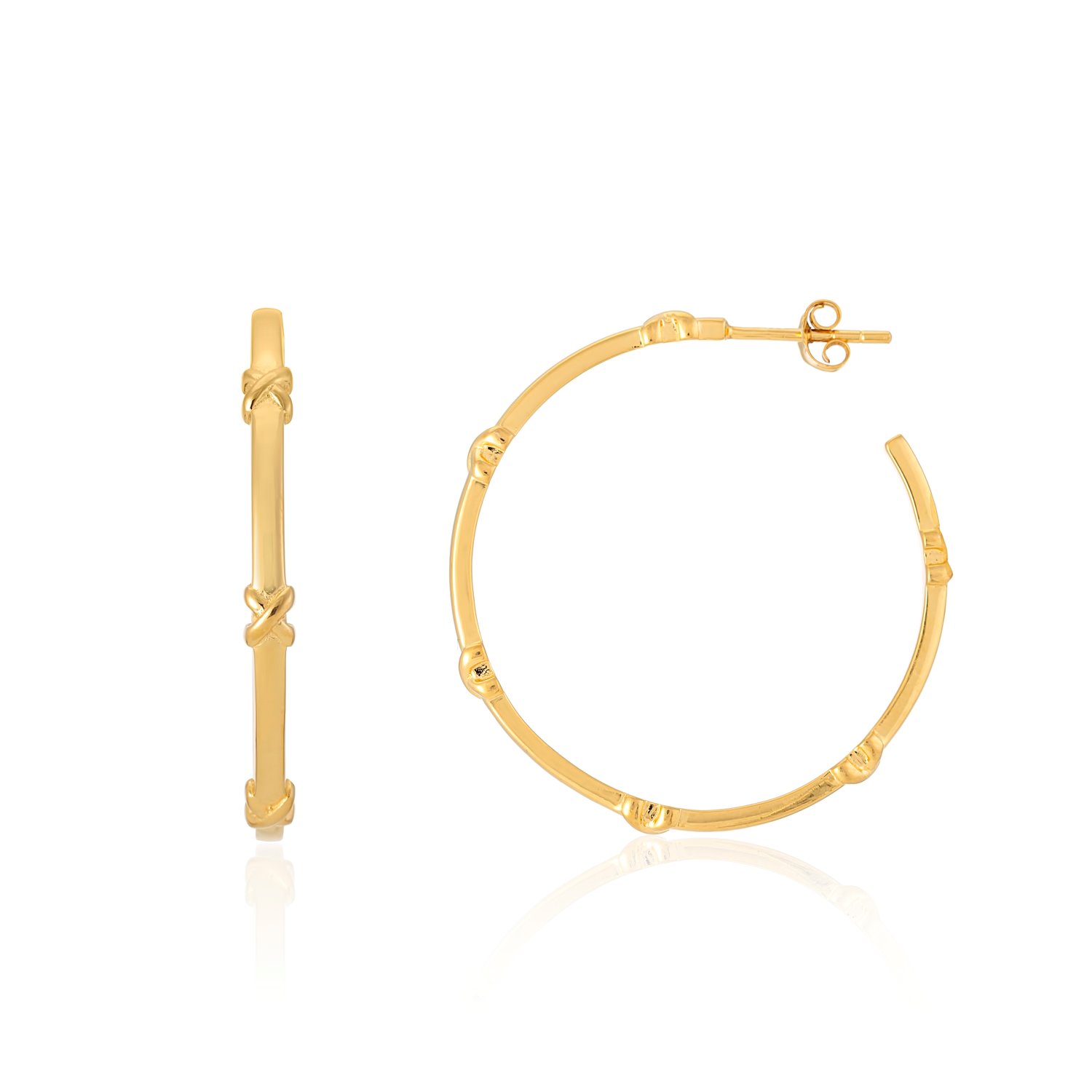 Women’s Deia Large Yellow Gold Vermeil Kiss Hoop Earrings Auree Jewellery