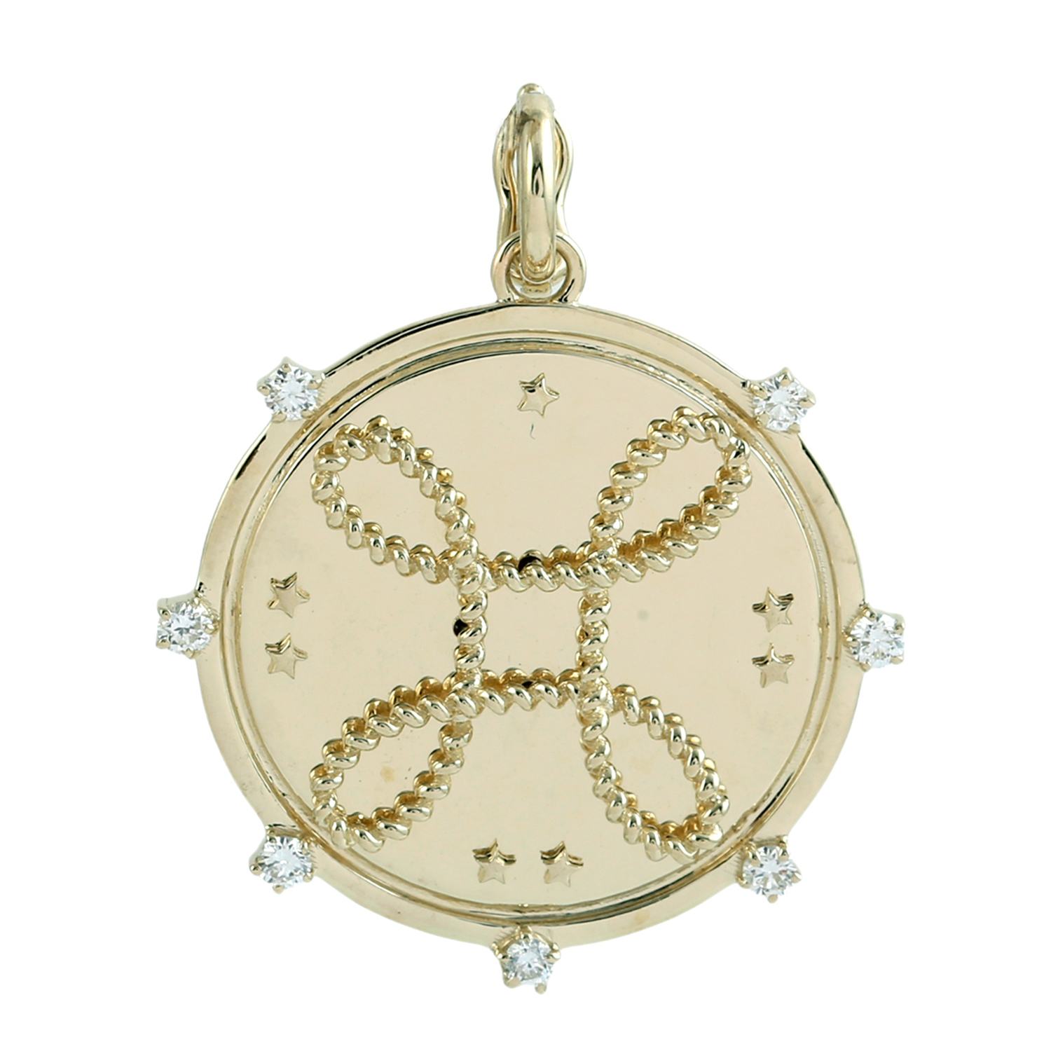 Artisan Women's Gold / White Natural Diamond True Love Sign Pendant In Yellow Gold