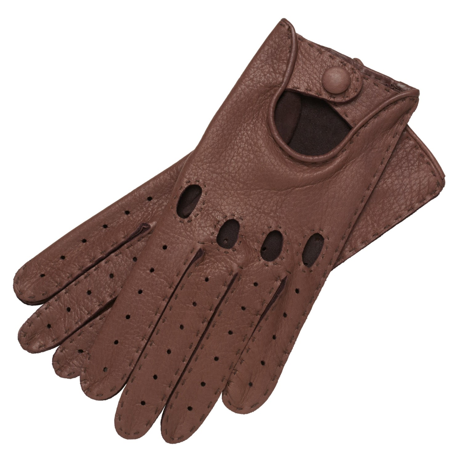 1861 Glove Manufactory Brown Rome - Men's Deerskin Driving Gloves In Taupe In Brown