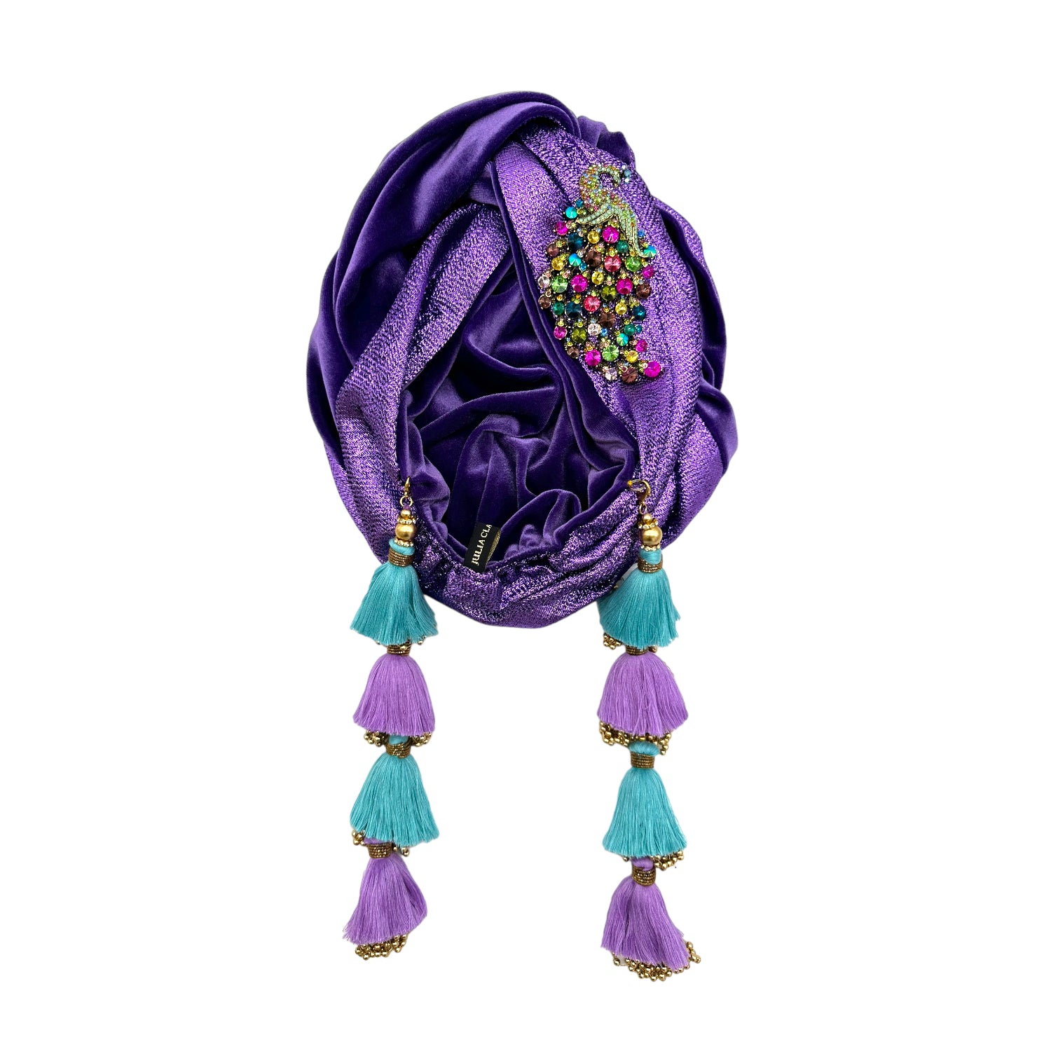 Women’s Pink / Purple Violet Snazzy Peacock Dorado Turban One Size Julia Clancey