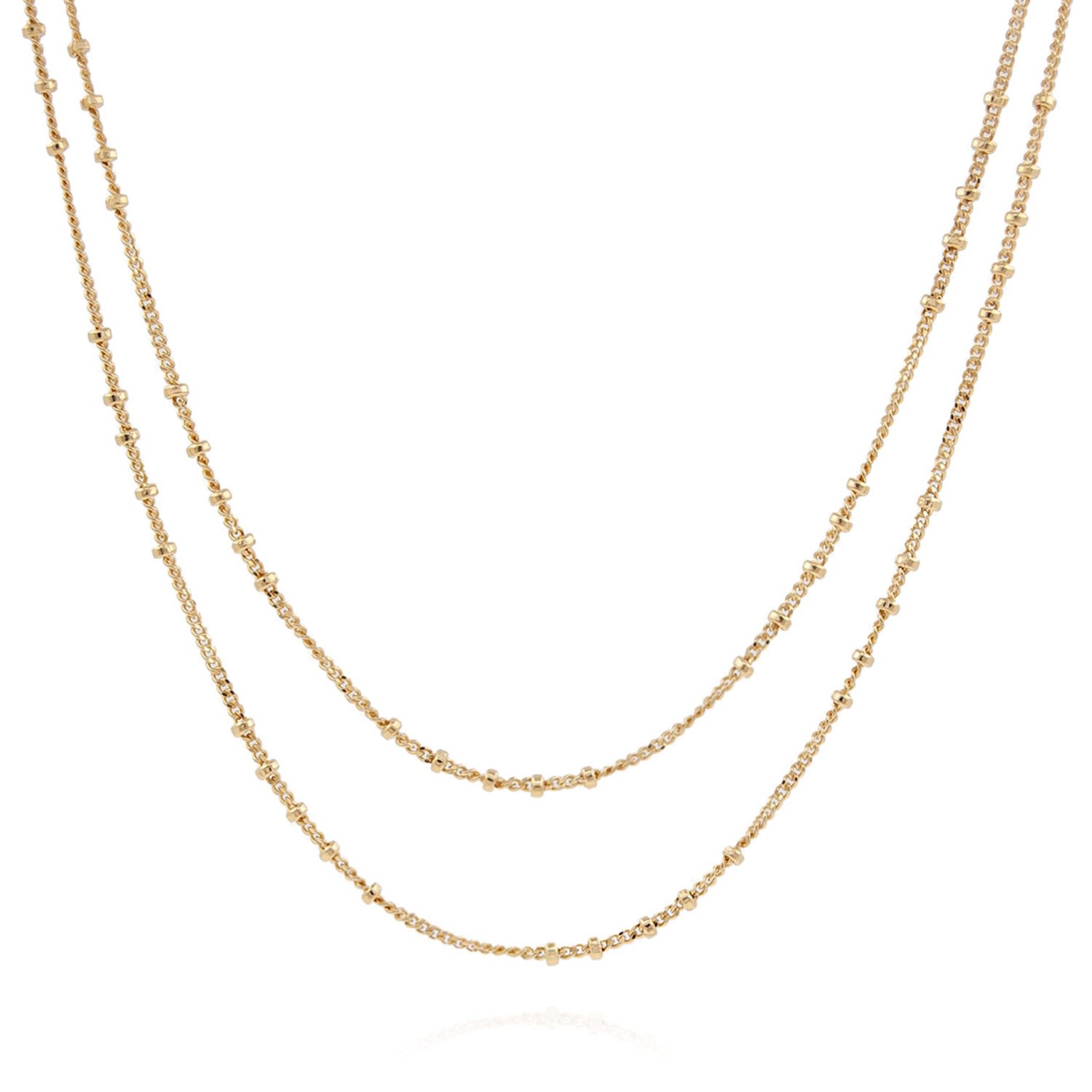 Women’s Gold Double Sattellite Chain Necklace Côté Caché