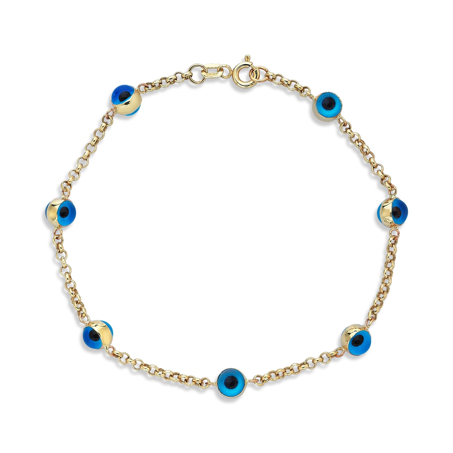 Women’s Blue Talisman Bracelet In 14K Gold Odda75