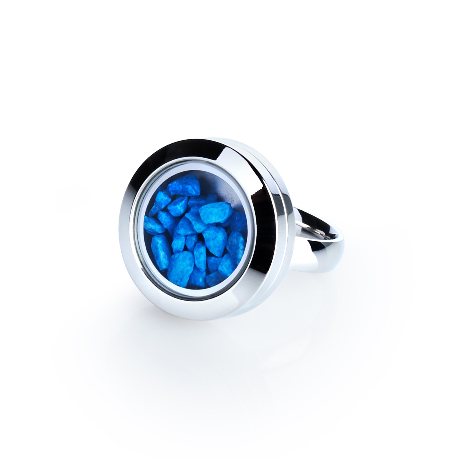 My Little Nature Silver / Blue Artisan Ring For Women  - Handcrafted Statement Ring With Natural Blue Stones – Meanin