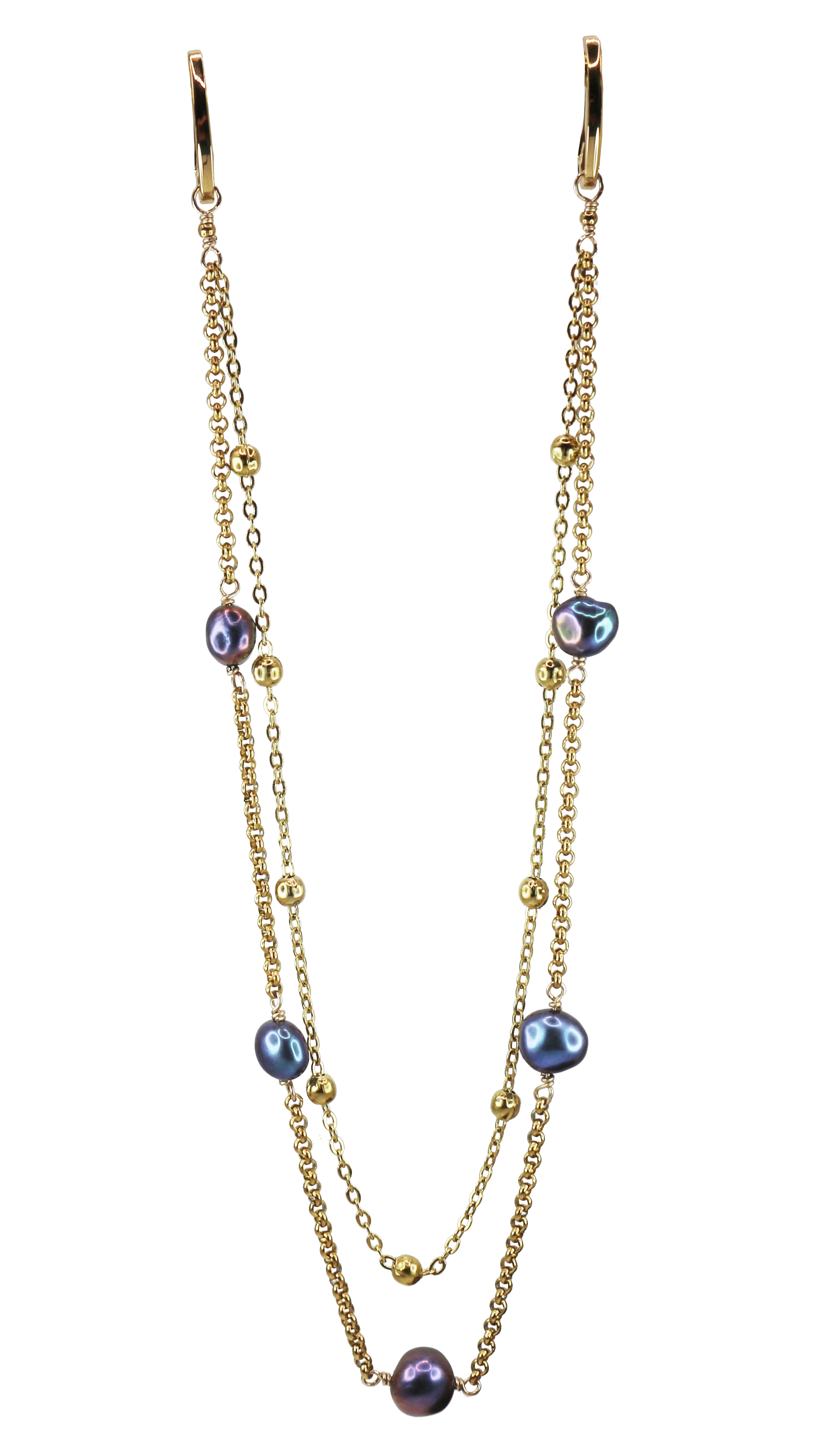 Marquise Swim Women's Green / Gold / Blue Bikini Charm - Gold & Pearl Peacock Balustrade