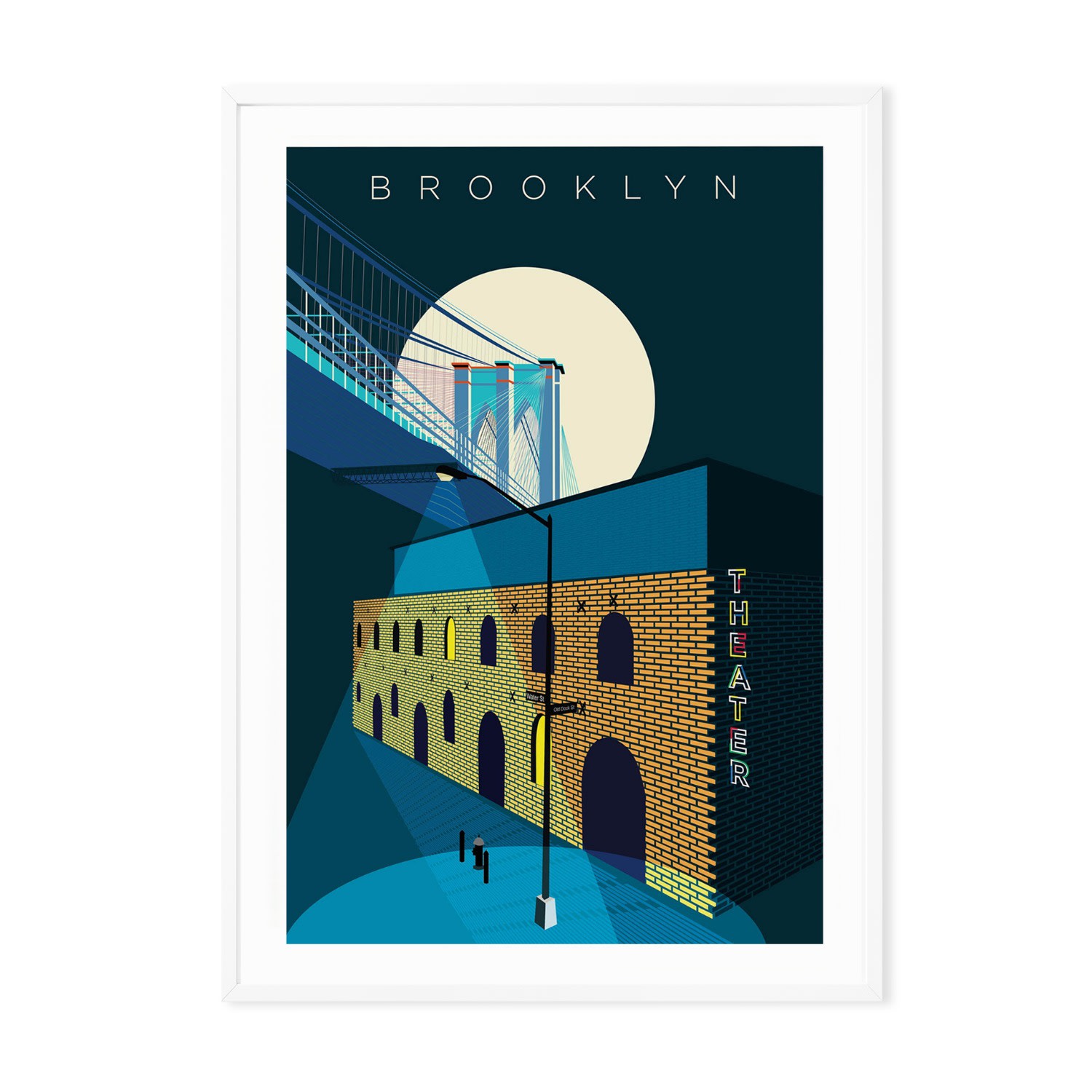 Bridge Over Brooklyn Illustrated Art Print A3 297 X 420Mm Eye for London Prints