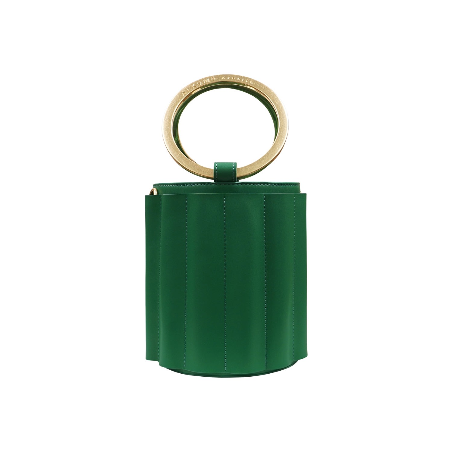 Women’s Water Metal Handle Small Bucket Bag - Green Alkeme Atelier