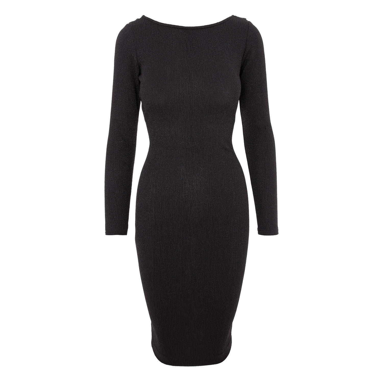 Women’s Ibiza Glitter Jersey Midi Dress In Black Xxs Roserry