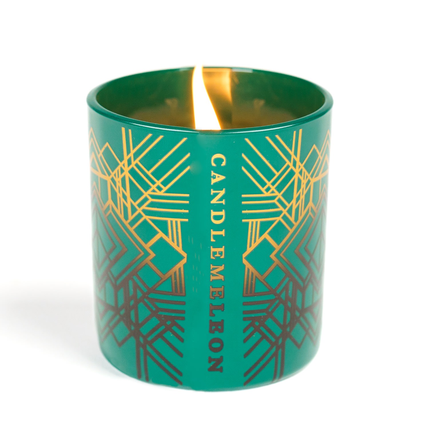 Gold / Green / Black Miami Art Deco Candle - Bergamot, Rosewood & Citrus 200G Candlemeleon