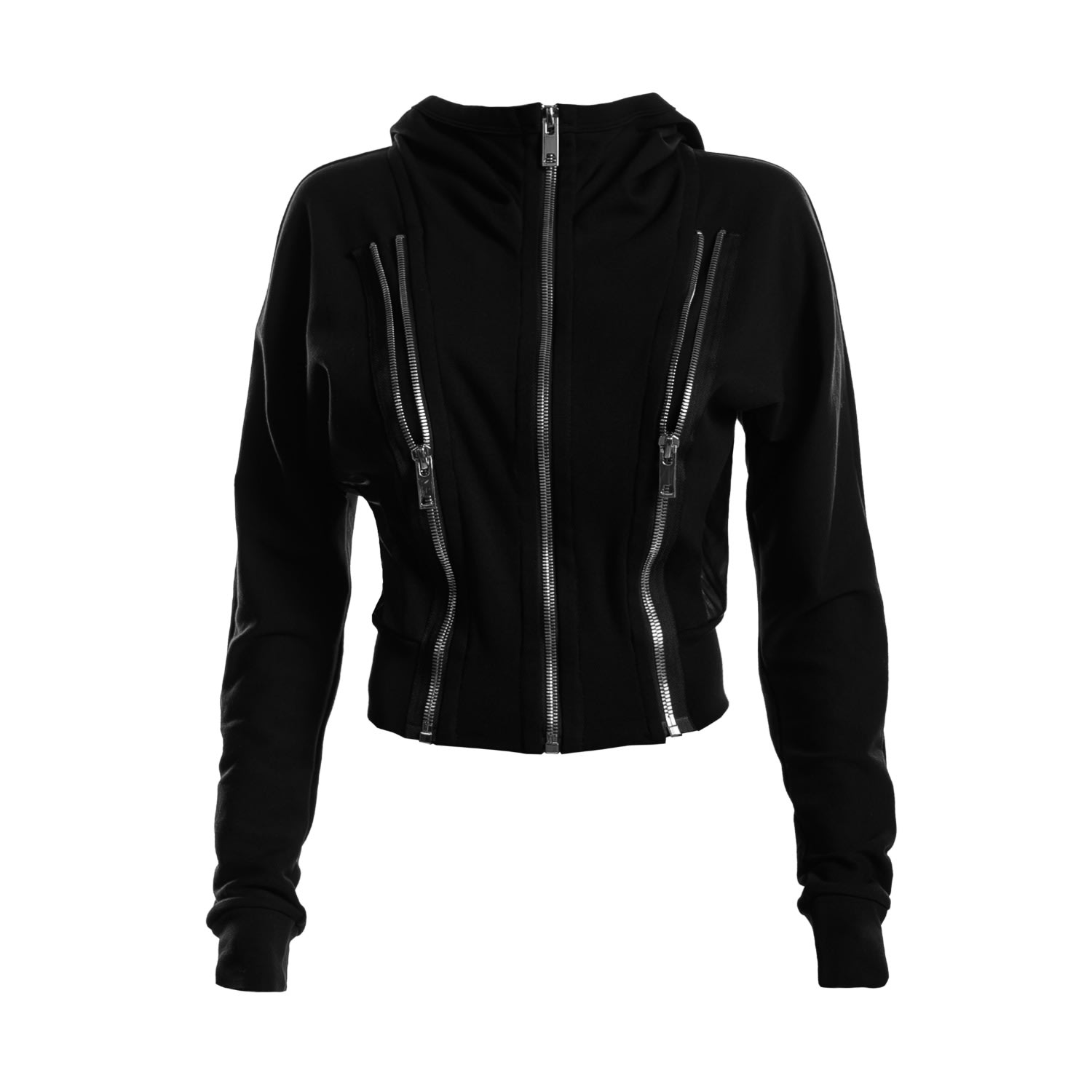 Victoria Rainer Women's Hooded Jacket Zippers - Black In Black