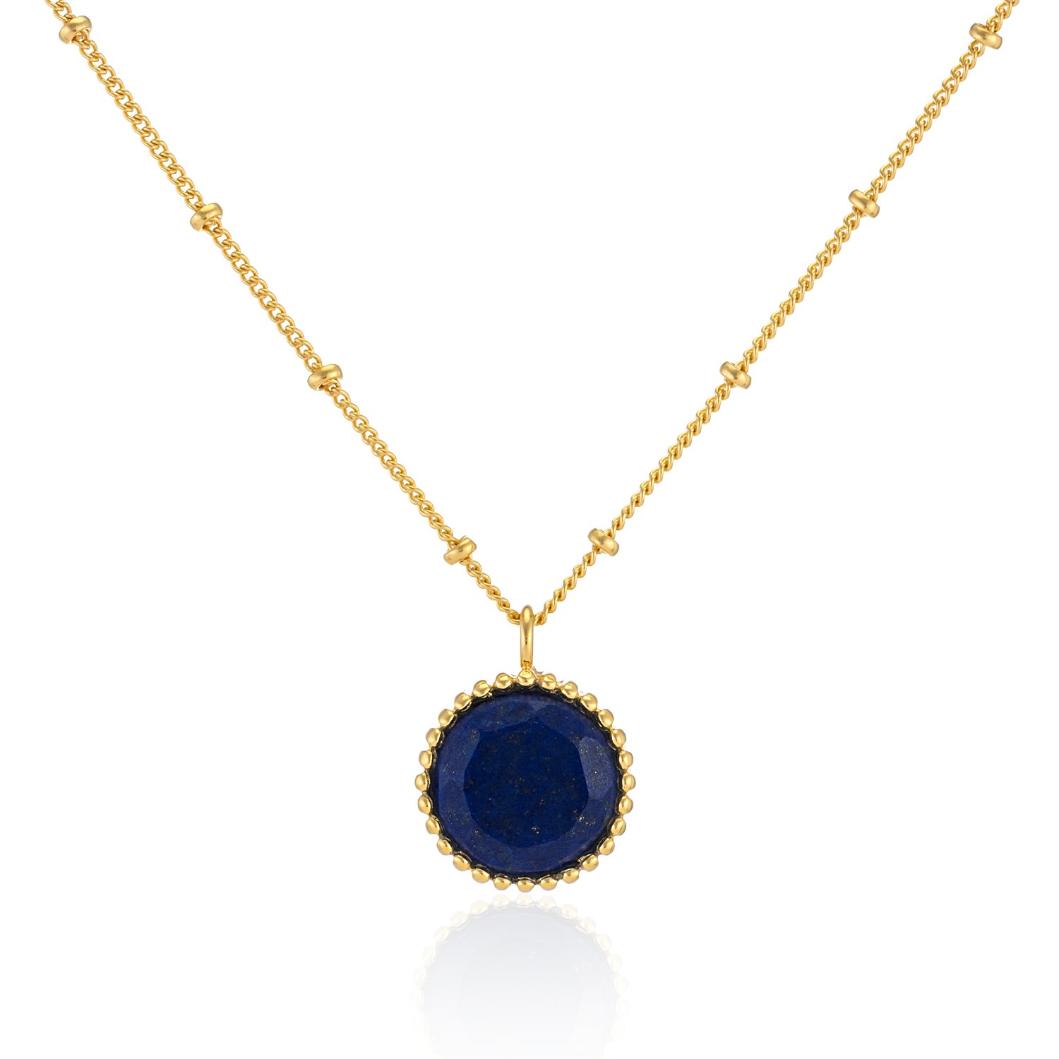 Auree Jewellery Women's Blue / Gold Barcelona September Birthstone Necklace Lapis Lazuli In Multi