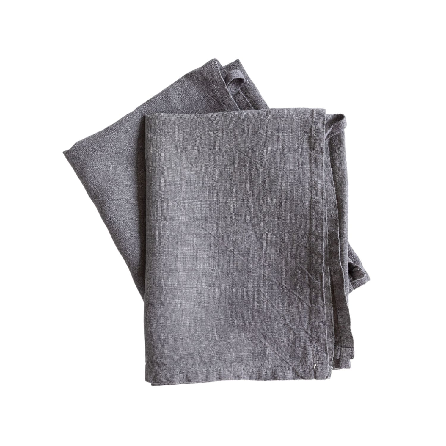 Urban Society Studio Black / Grey Shadow Linen Tea Towel - Set Of Four In Gray