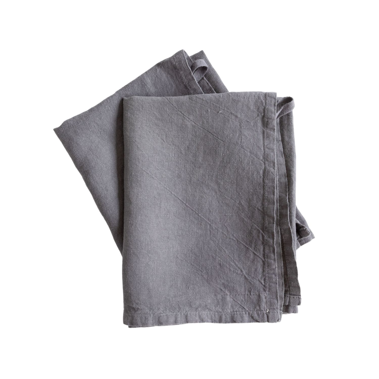 Black / Grey Shadow Linen Tea Towel Set Of Four One Size Urban Society Studio