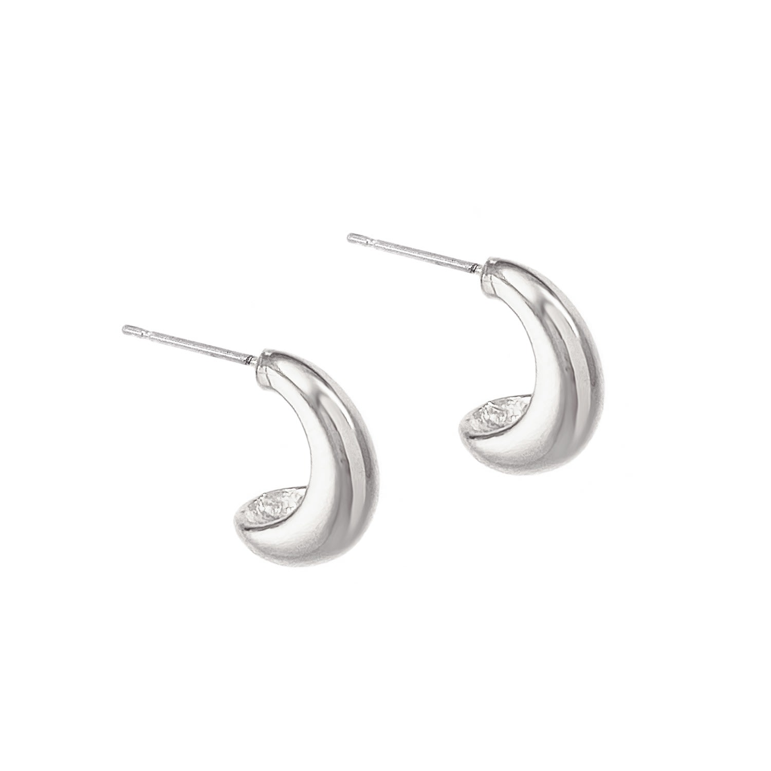 Women’s Streamline Hoops - Small - Silver Biko