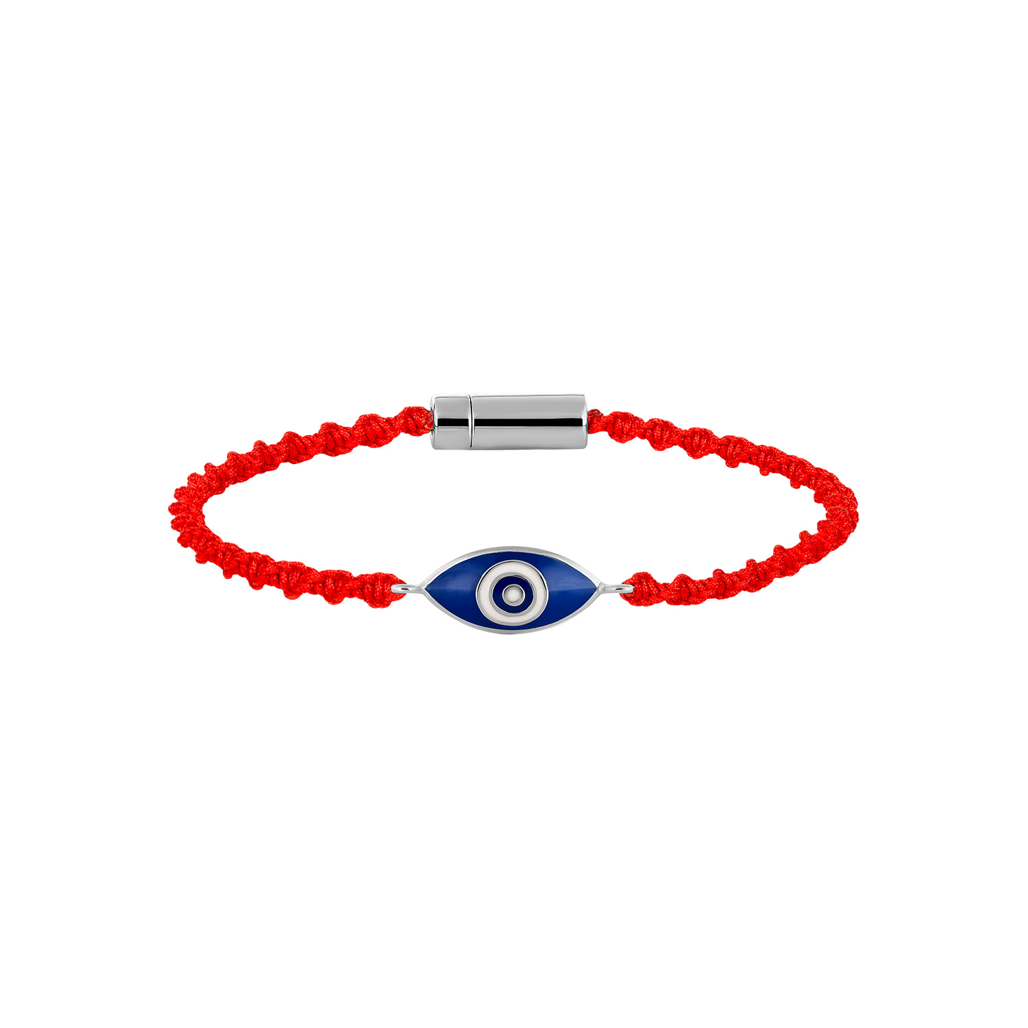 Karma And Luck Men's Red / Blue / Silver Everlasting Strength Evil Eye Red String Bracelet