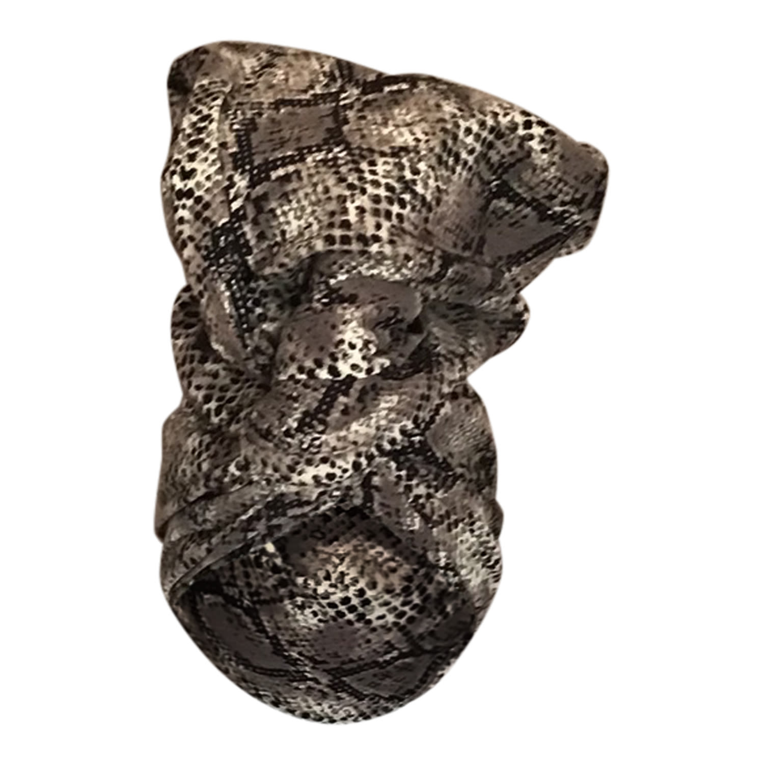 Women's Black / Grey / Brown Twisturban Turban Python Print Cotton | Romer Millinery