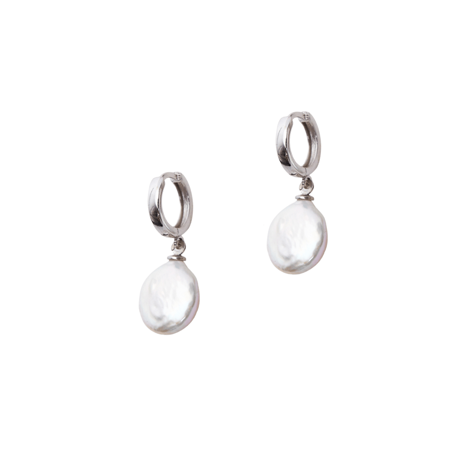 Spero London Women's Treated Freshwater Cultured Drop Baroque Pearl Earrings Sterling Silver  - Silver In Silver