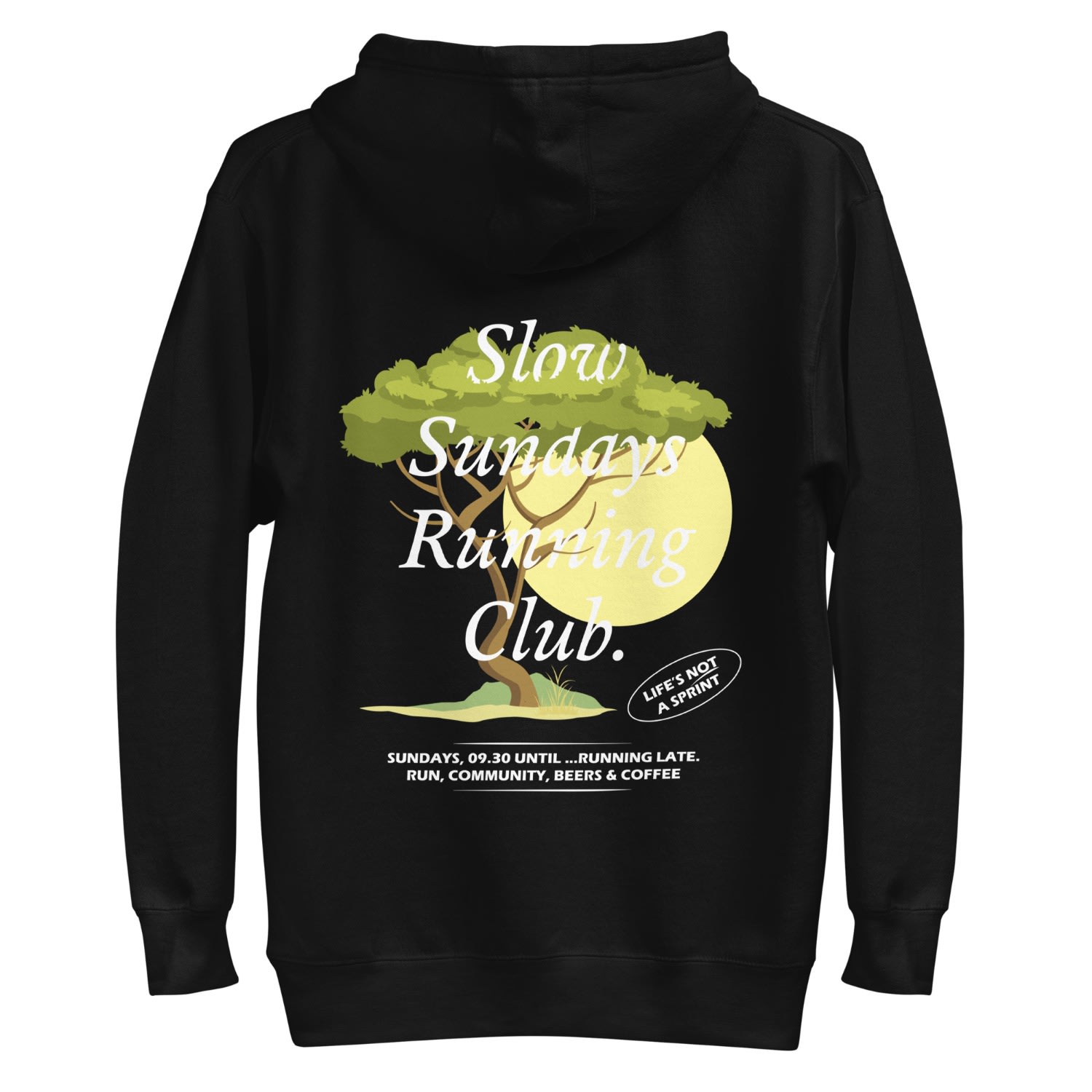 Anchor & Crew Black Savannah Slow Sundays Running Club Cotton Blend Hoodie - Men In Black