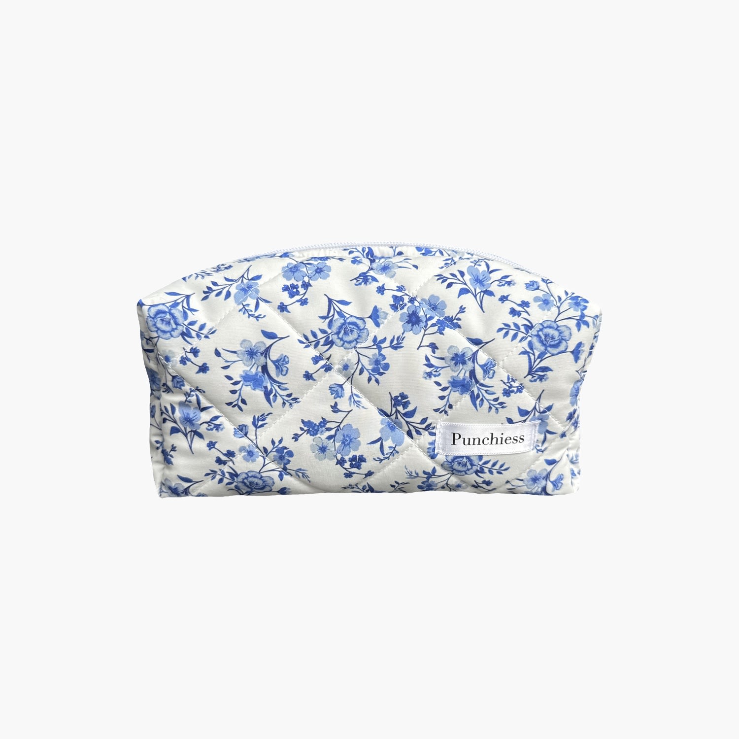 Punchiess Blue Floral Makeup Bag In Blue