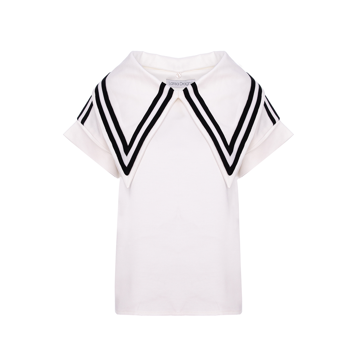 White Sailor Top With Removable Collar | Larisa Dragna | Wolf & Badger