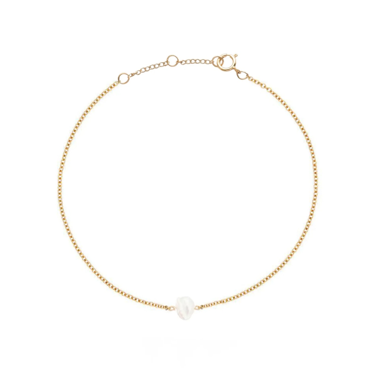 Ella Palm Women's Cassis Single Keshi Pearl Gold Fine Bracelet