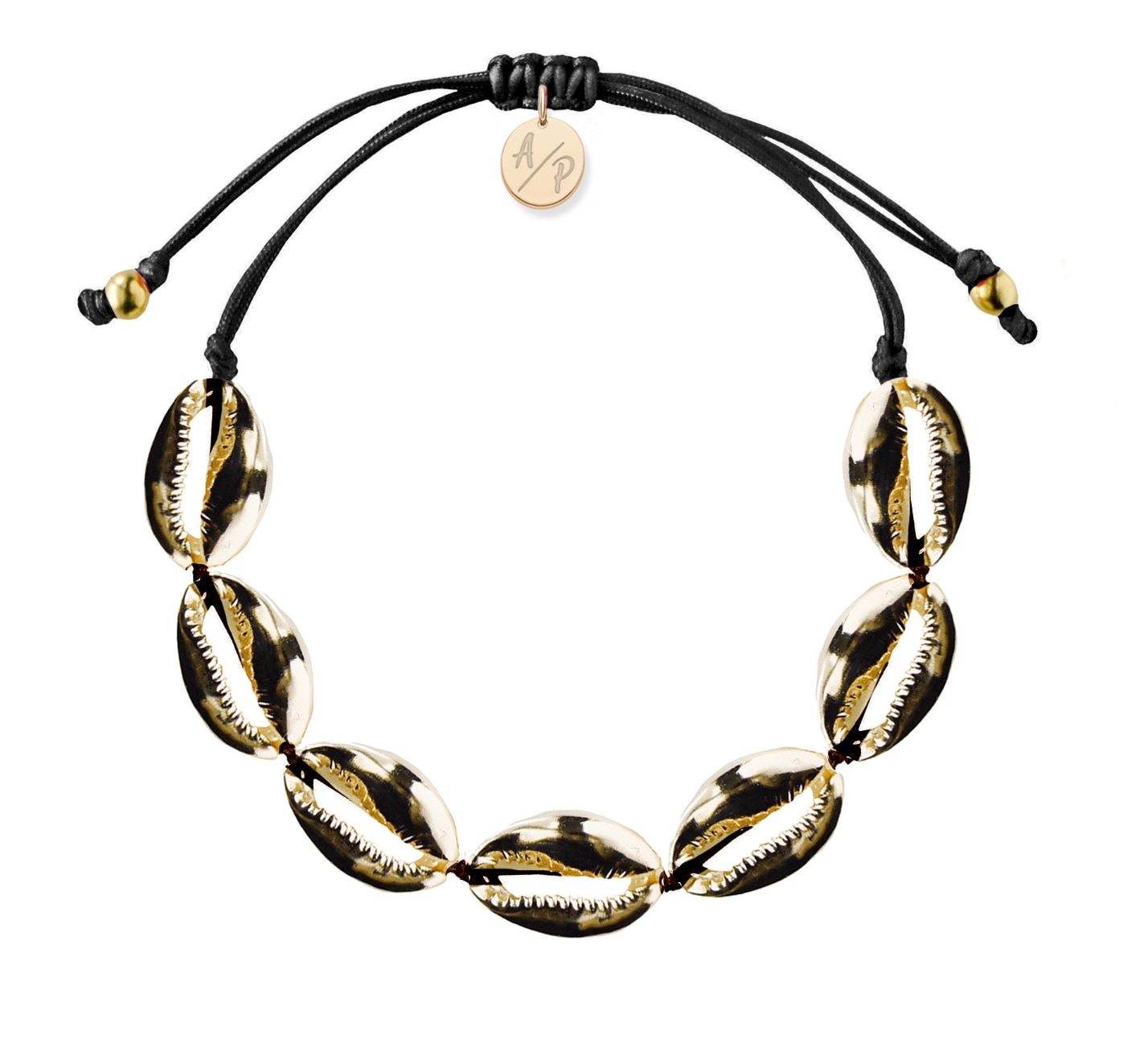 Women’s Mini Shells Bracelet Black - Gold Plated Adriana Pappas Designs