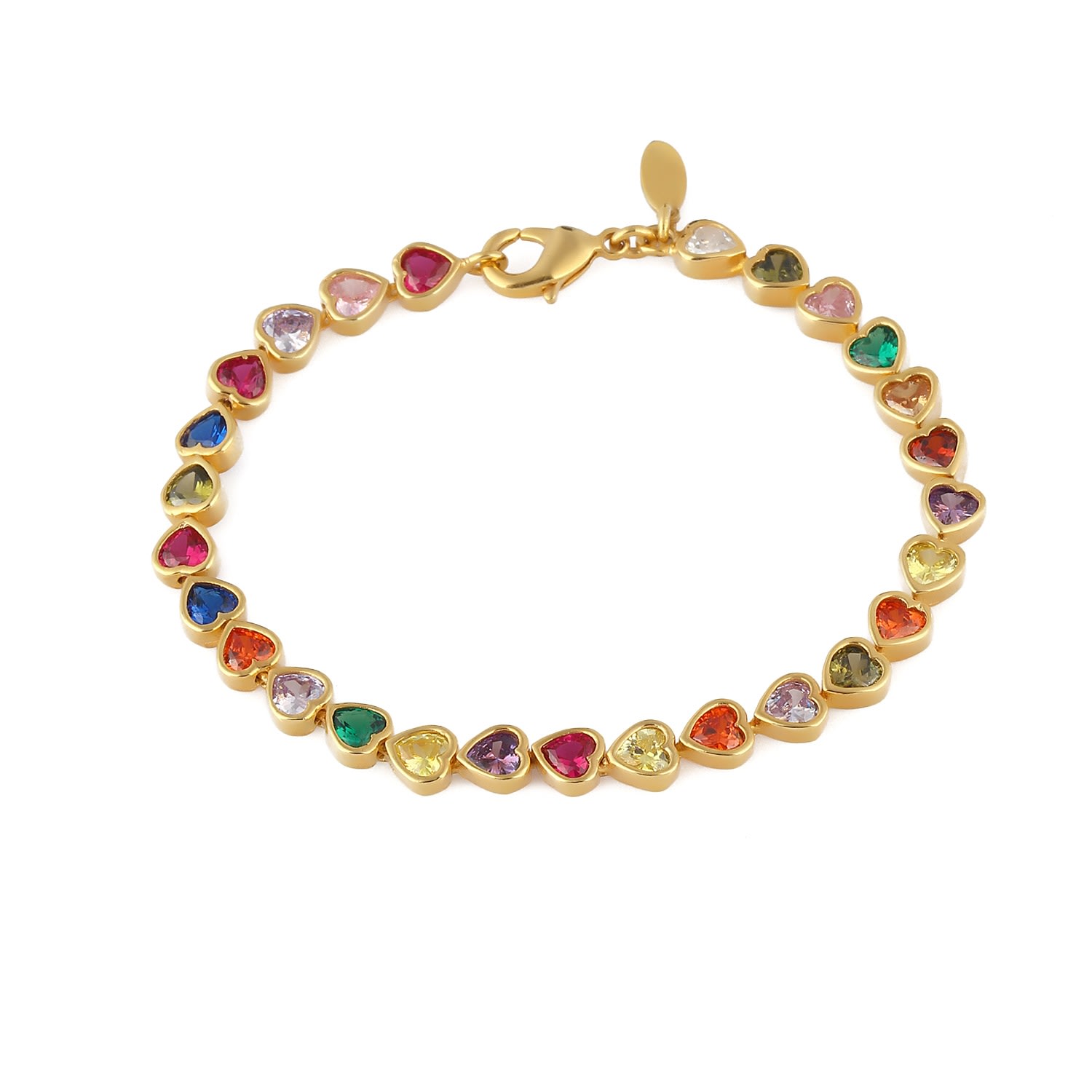 Women’s Many Tiny Hearts Tennis Bracelet - Multicolour Maison Soula